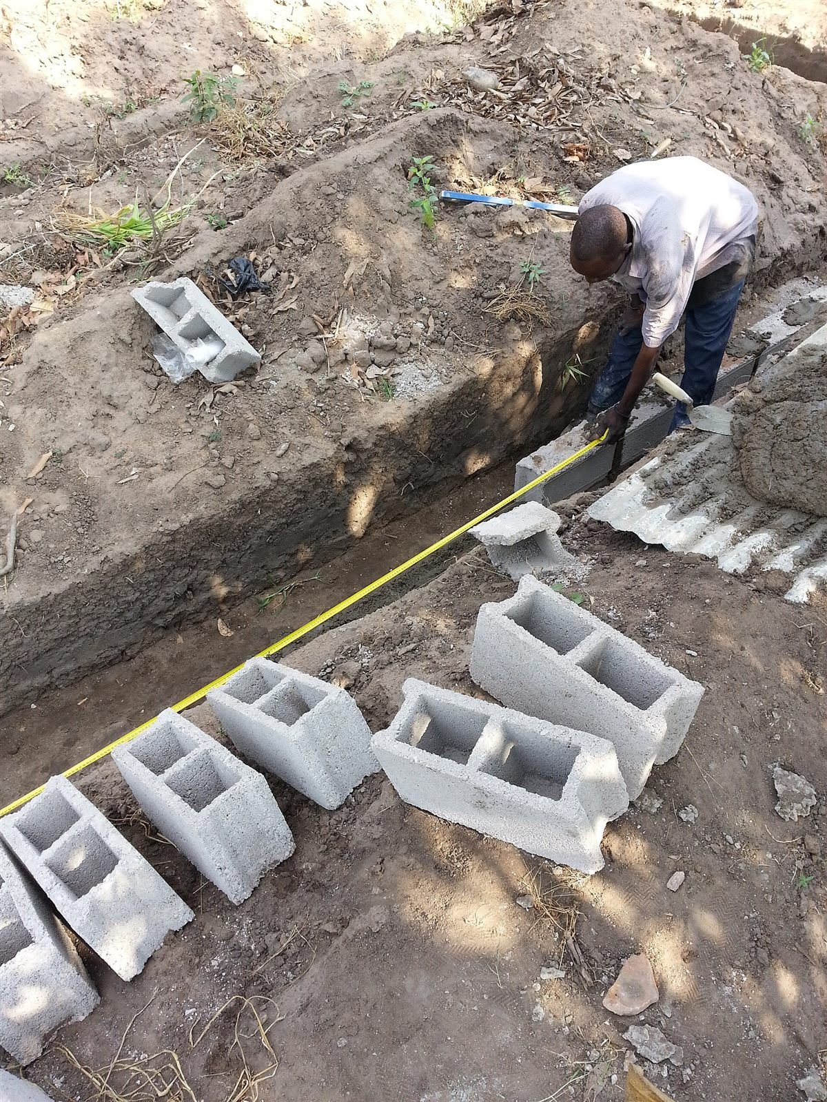 Bricklayer at work on site